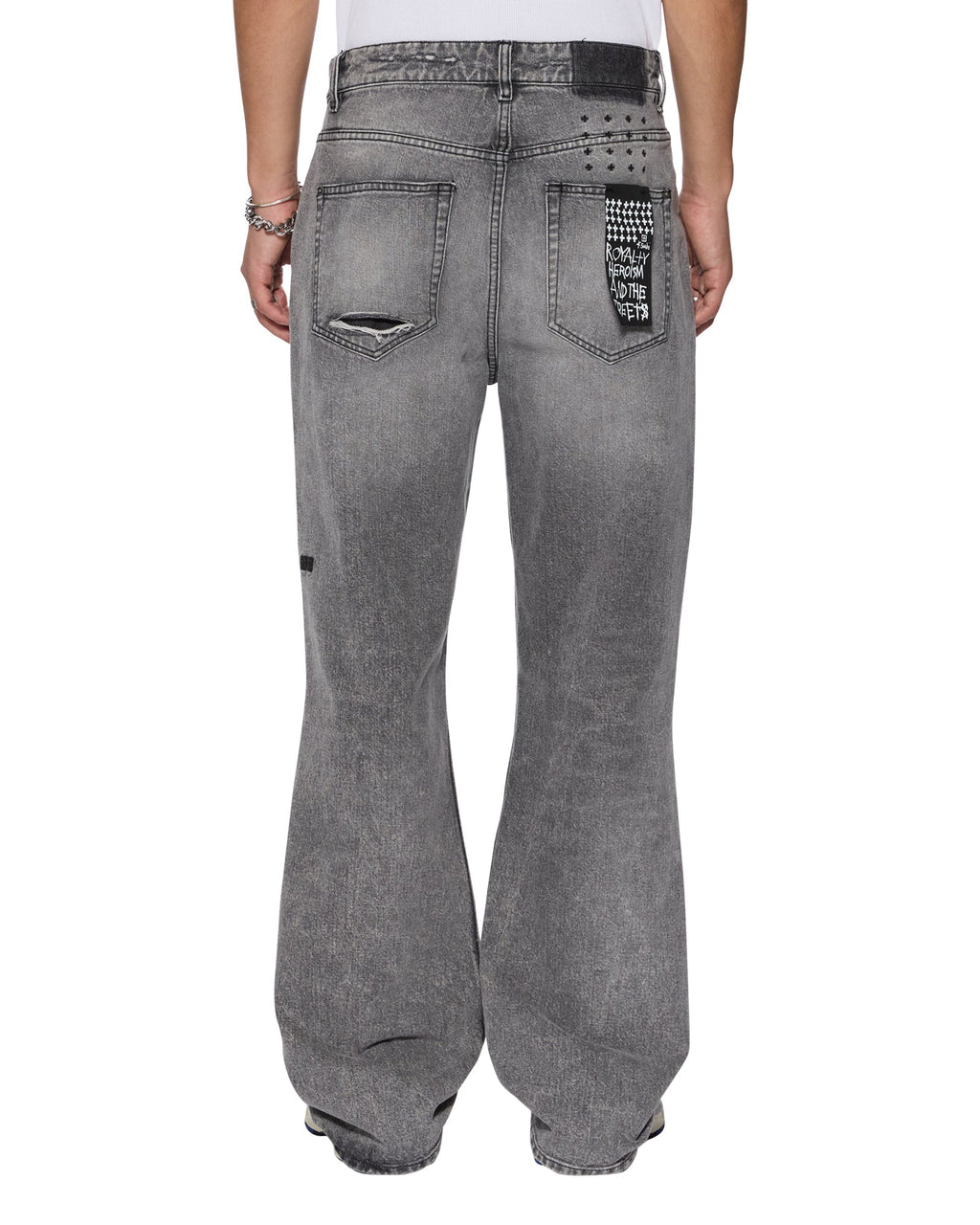 MENS BRONKO SMOKE TRASHED DENIM JEANS