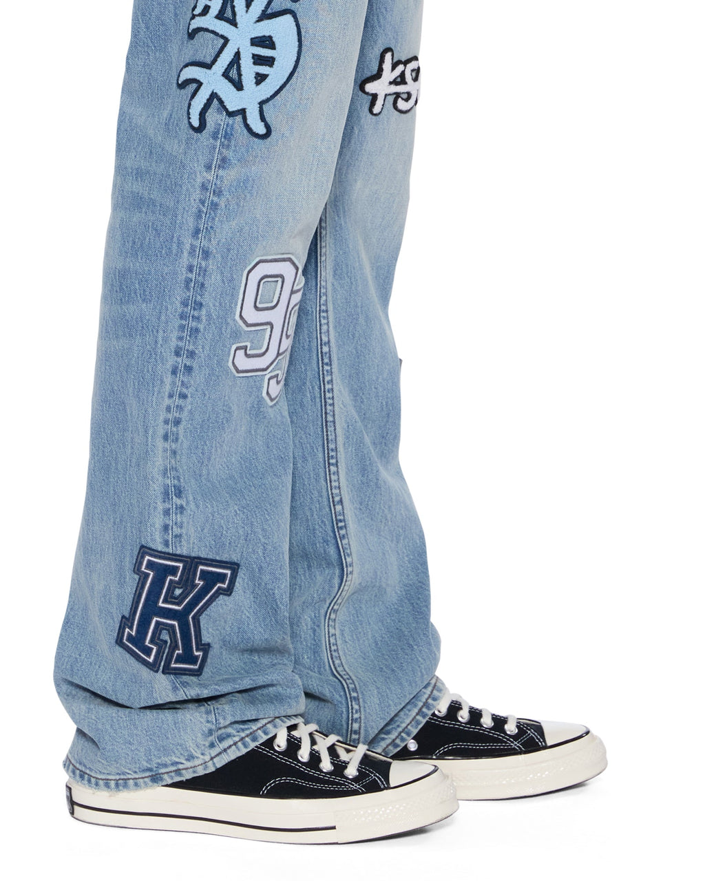 MENS BRONKO STRIKER PATCHED DENIM JEANS