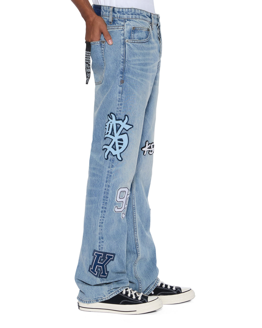 MENS BRONKO STRIKER PATCHED DENIM JEANS