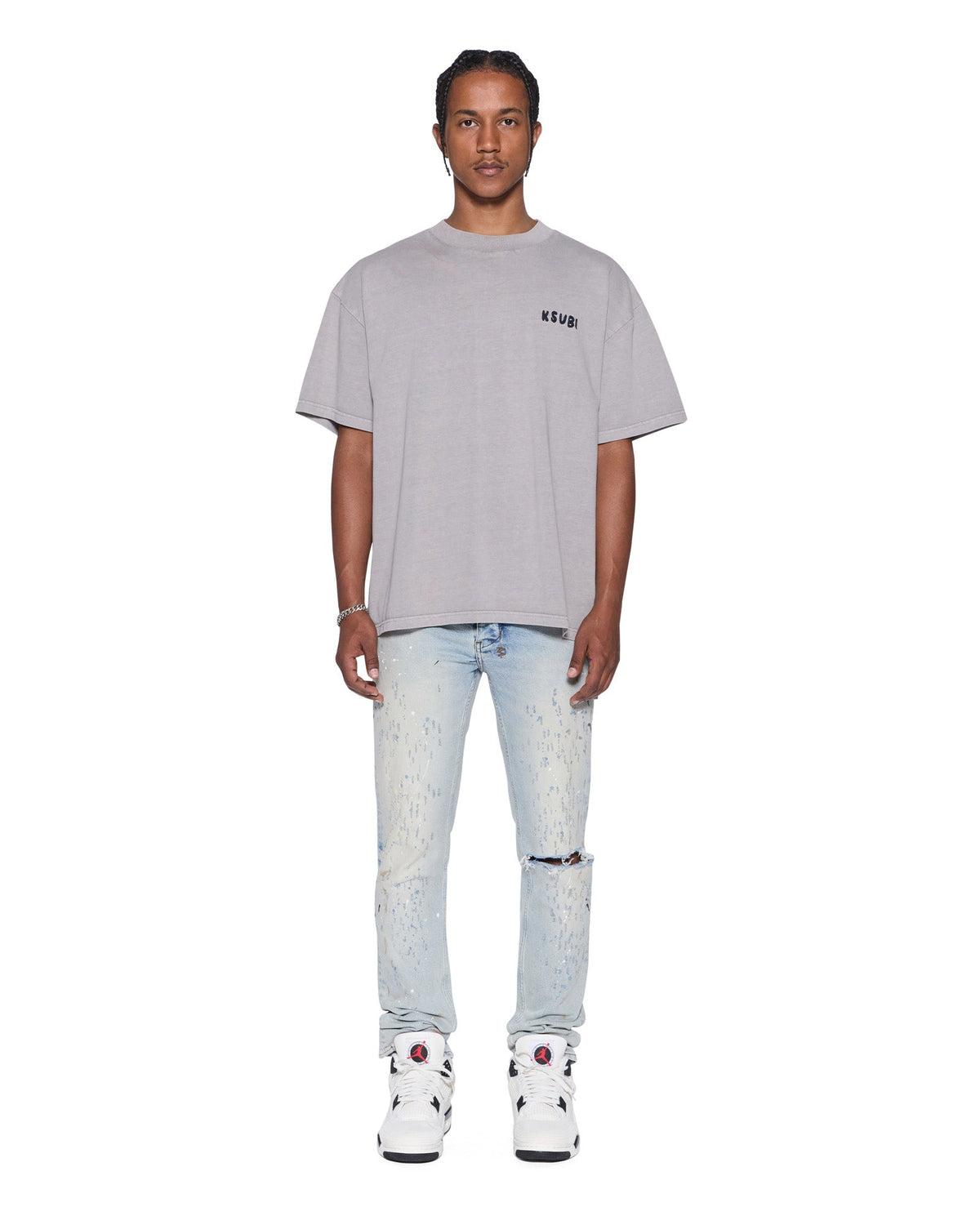 Mens Chitch Kristal Painted Slim Denim Jeans - Denim
