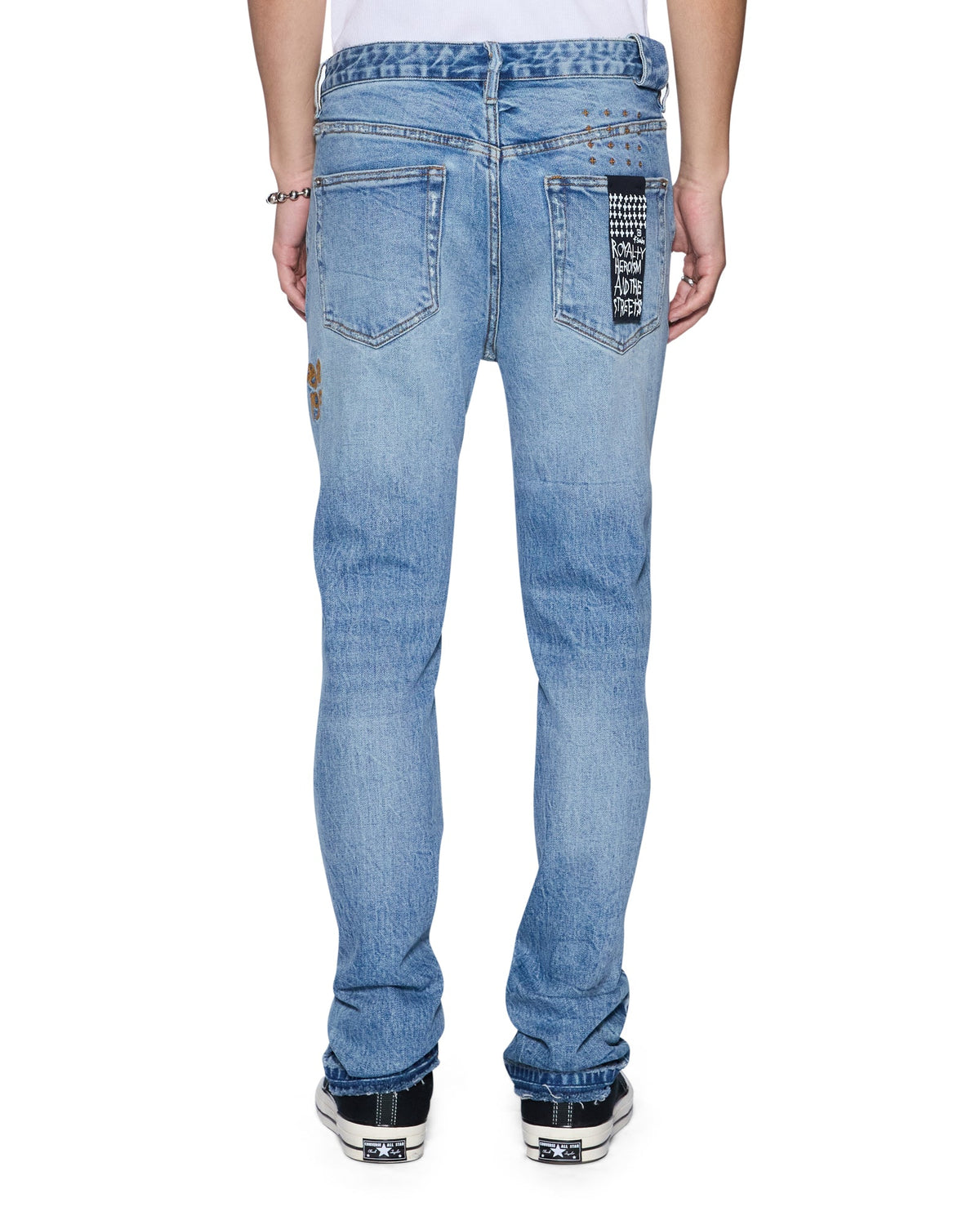 MENS CHITCH PUBLIC BLUE REPAIR SKRIBED DENIM JEANS