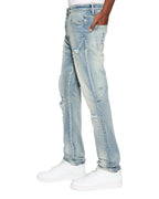 MENS CHITCH PUNK BLUE THRASHED DENIM JEANS