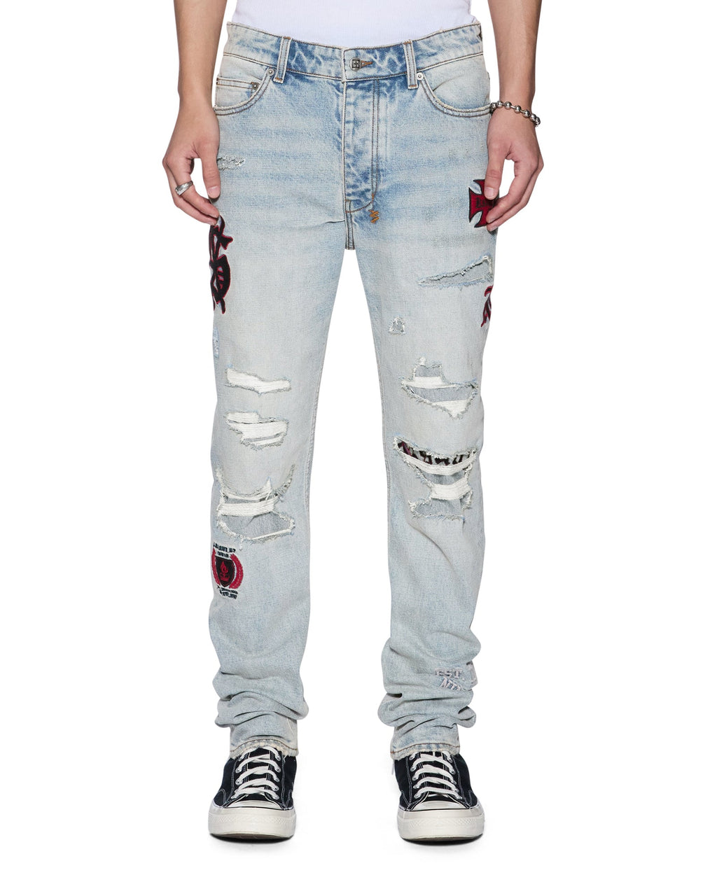 MENS CHITCH SEATTLE BLUE REPAIR DENIM JEANS
