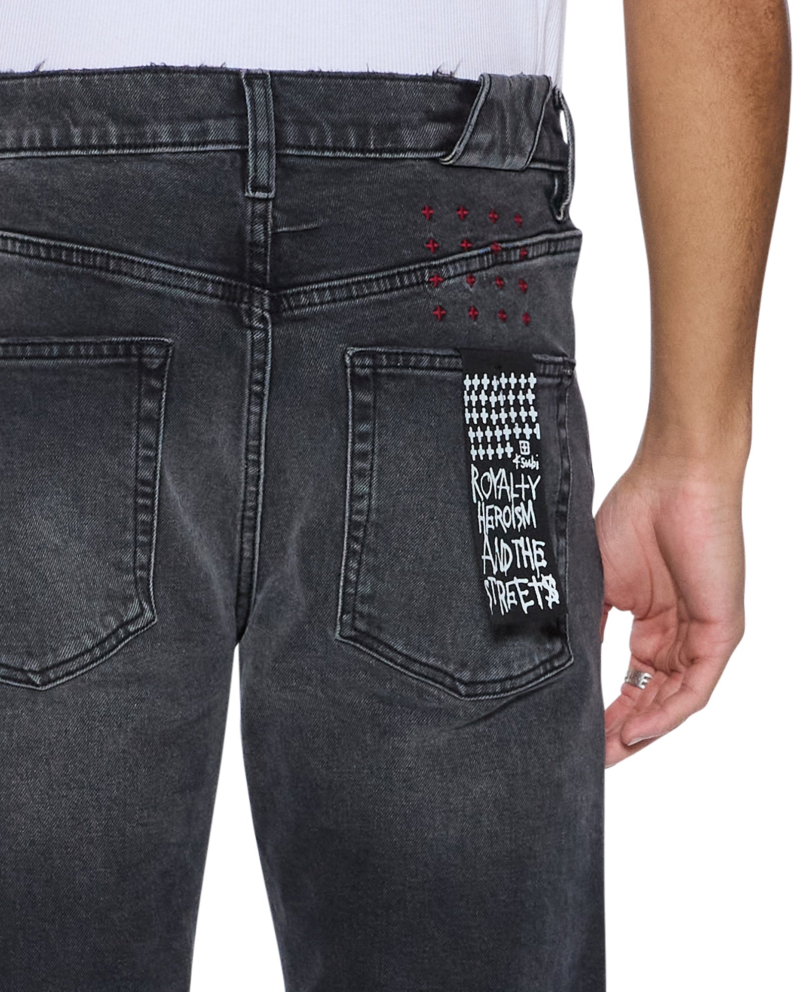 MENS  CHITCH VILLAIN GREY SLIM DENIM JEANS