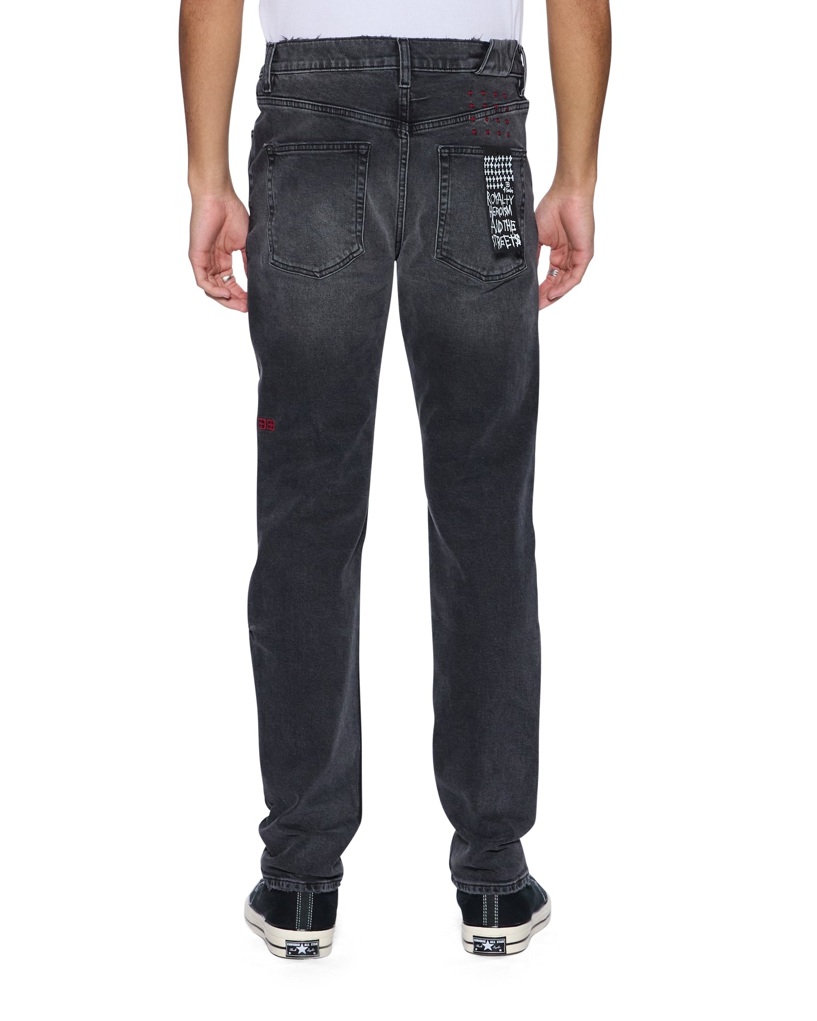 MENS  CHITCH VILLAIN GREY SLIM DENIM JEANS