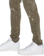 MENS CHITCH OVERDYE KHAKI DENIM JEANS