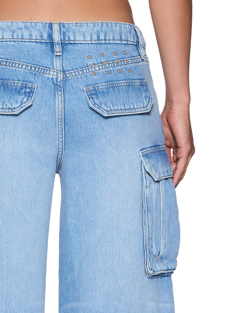 WOMENS DROPOUT LOW RISE CARGO JEAN SPIRIT DENIM JEANS