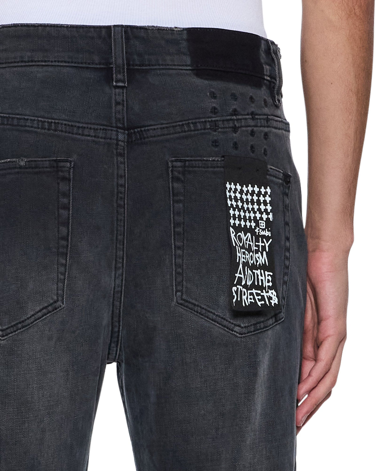 MENS HAZLOW 3RD DEGREE BLACK DENIM JEANS