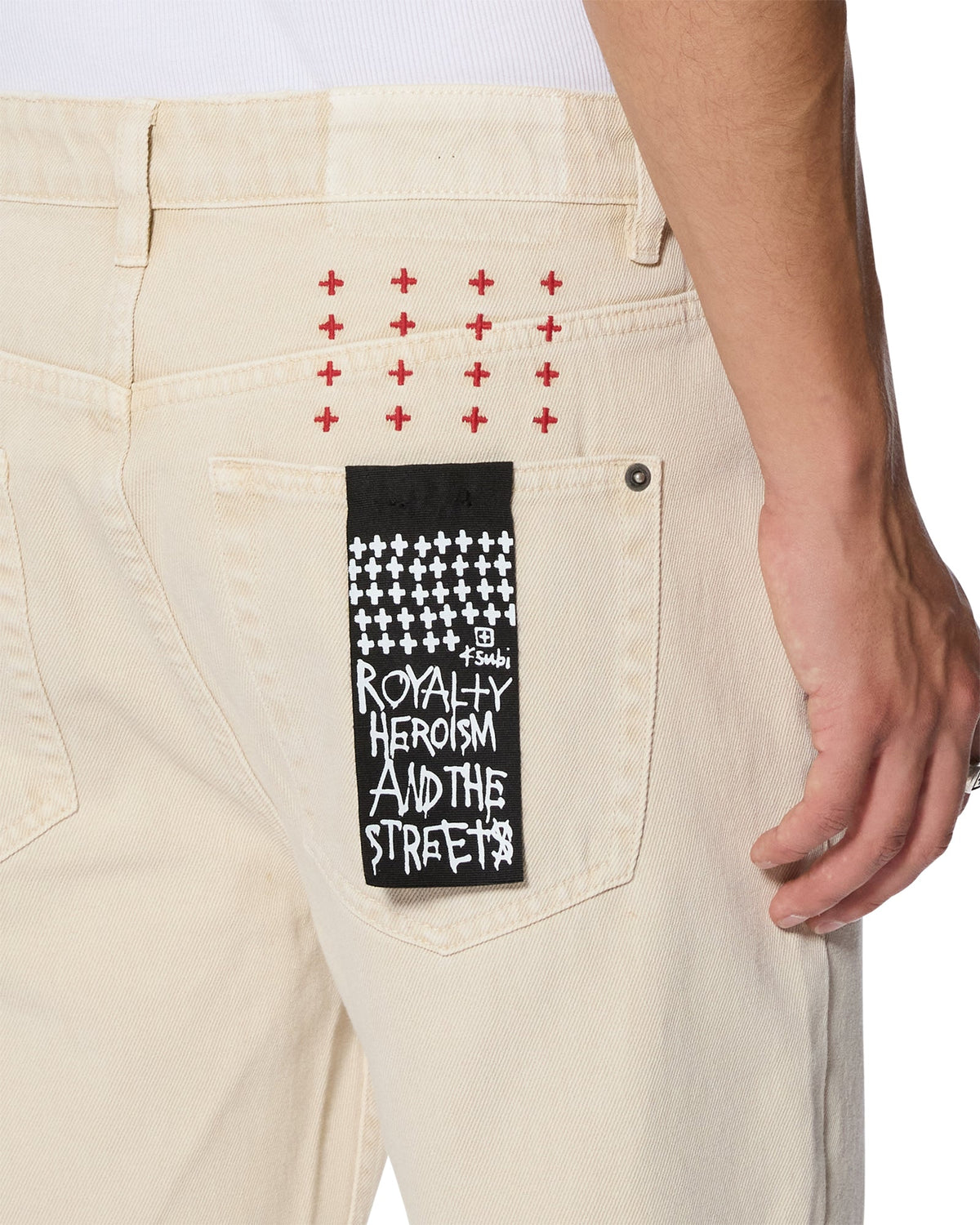 MENS HAZLOW ECRU DENIM JEANS