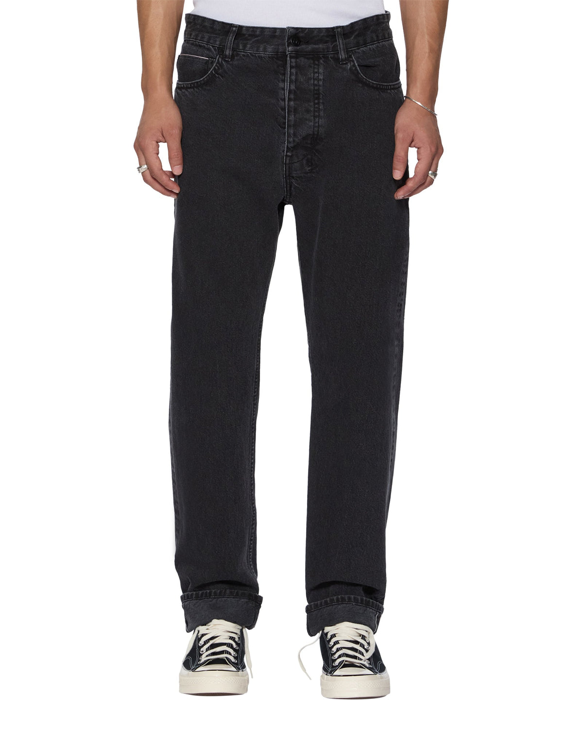 MENS HAZLOW SELVEDGE NY BLACK DENIM JEANS
