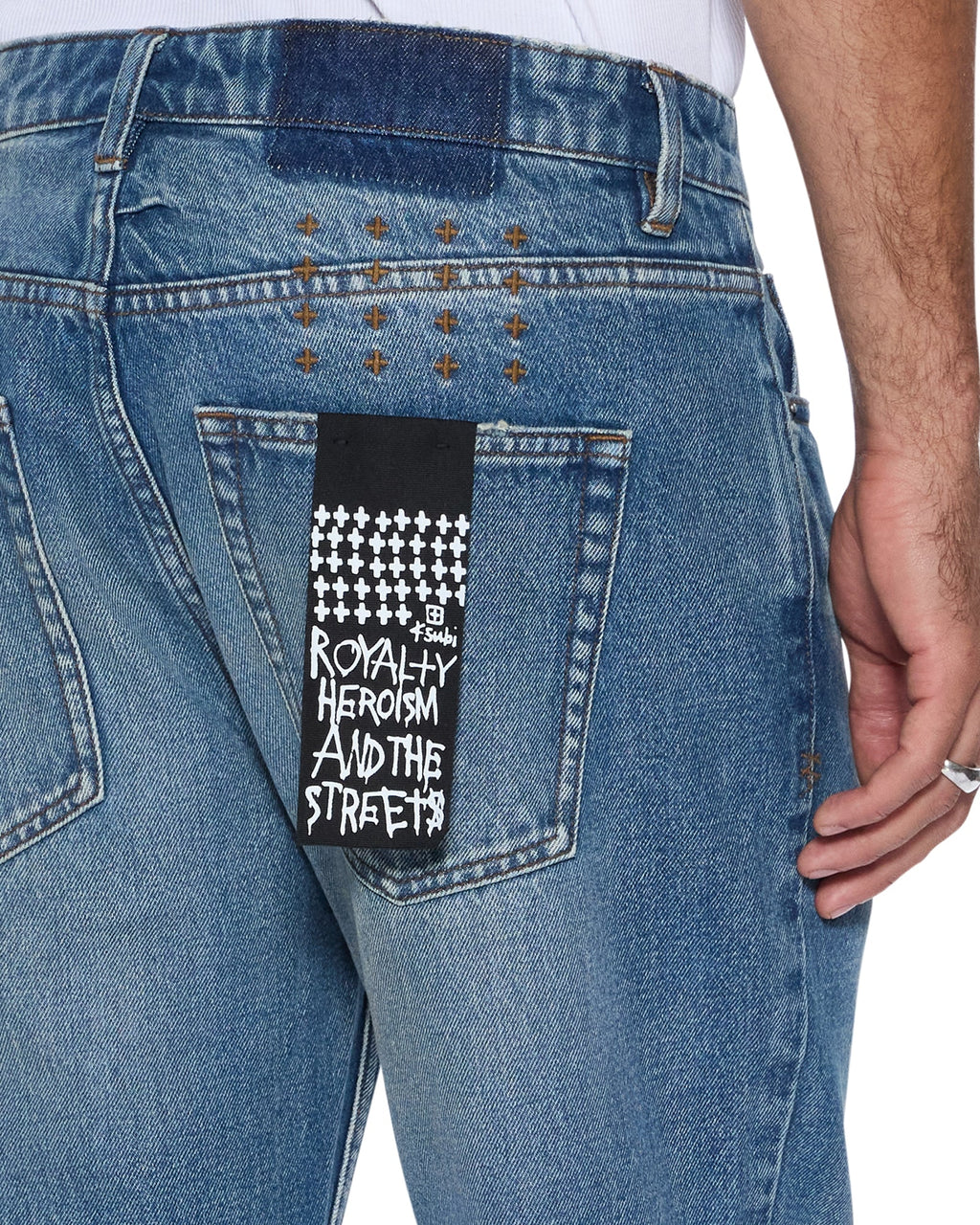 MENS HAZLOW ROADHOUSE REPAIR DENIM JEANS