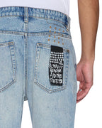 MENS HAZLOW SCATTER BLUE DENIM JEANS