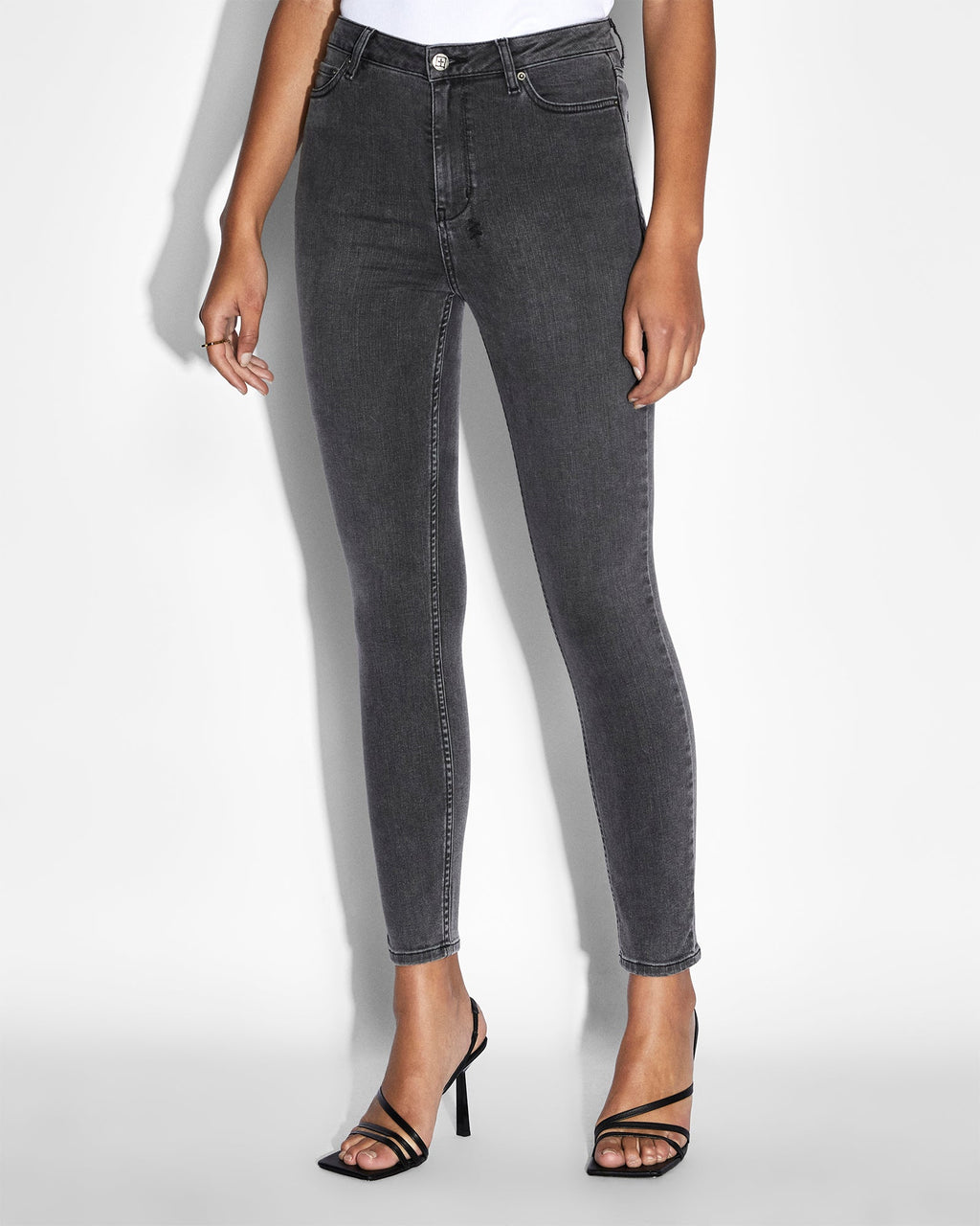 Womens Hi N Wasted Daze Skinny Denim Jeans - Grey