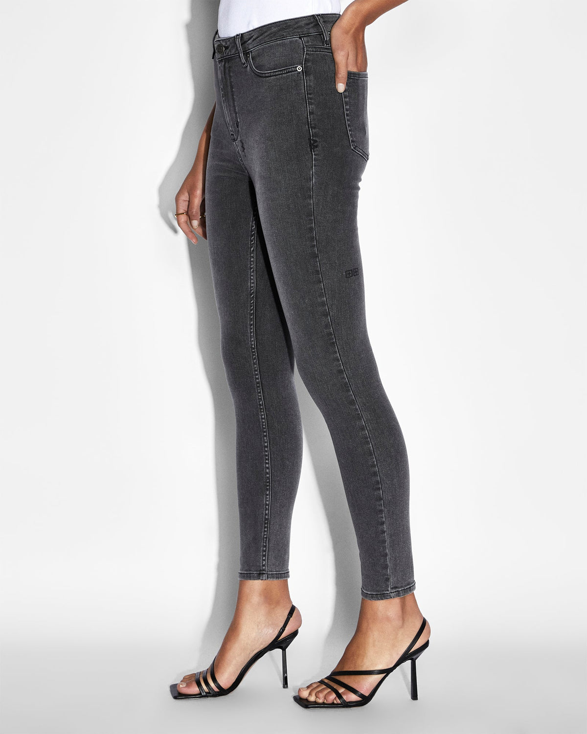 Womens Hi N Wasted Daze Skinny Denim Jeans - Grey