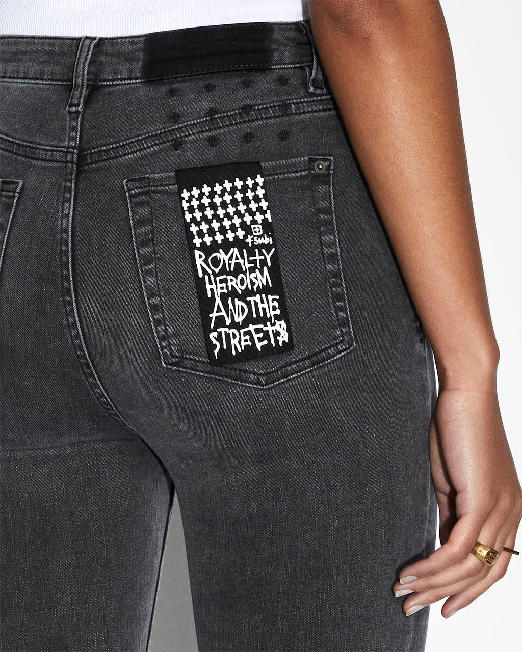 Womens Hi N Wasted Daze Skinny Denim Jeans - Grey