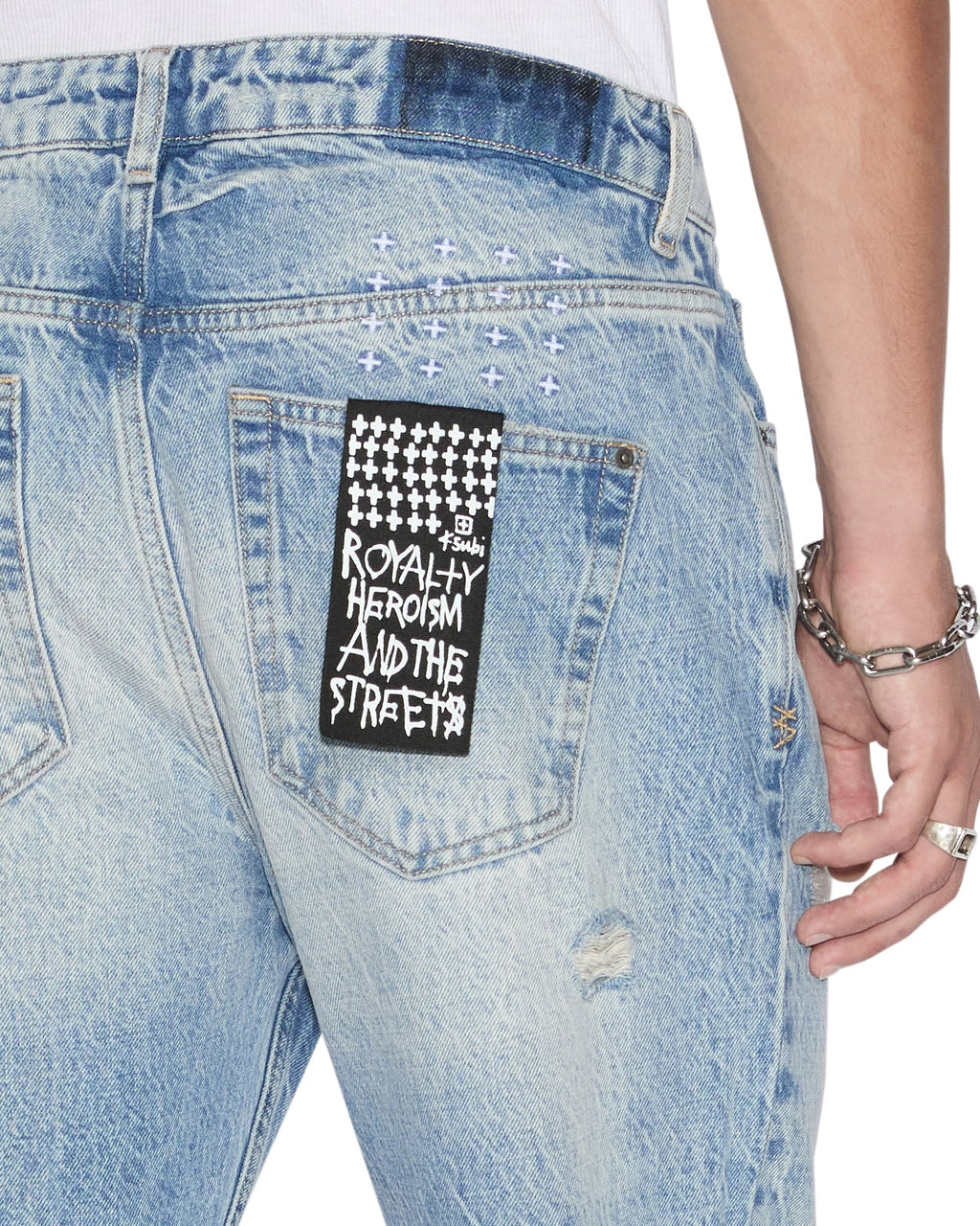 MENS HAZLOW NU HERITAGE TRASHED DENIM JEANS