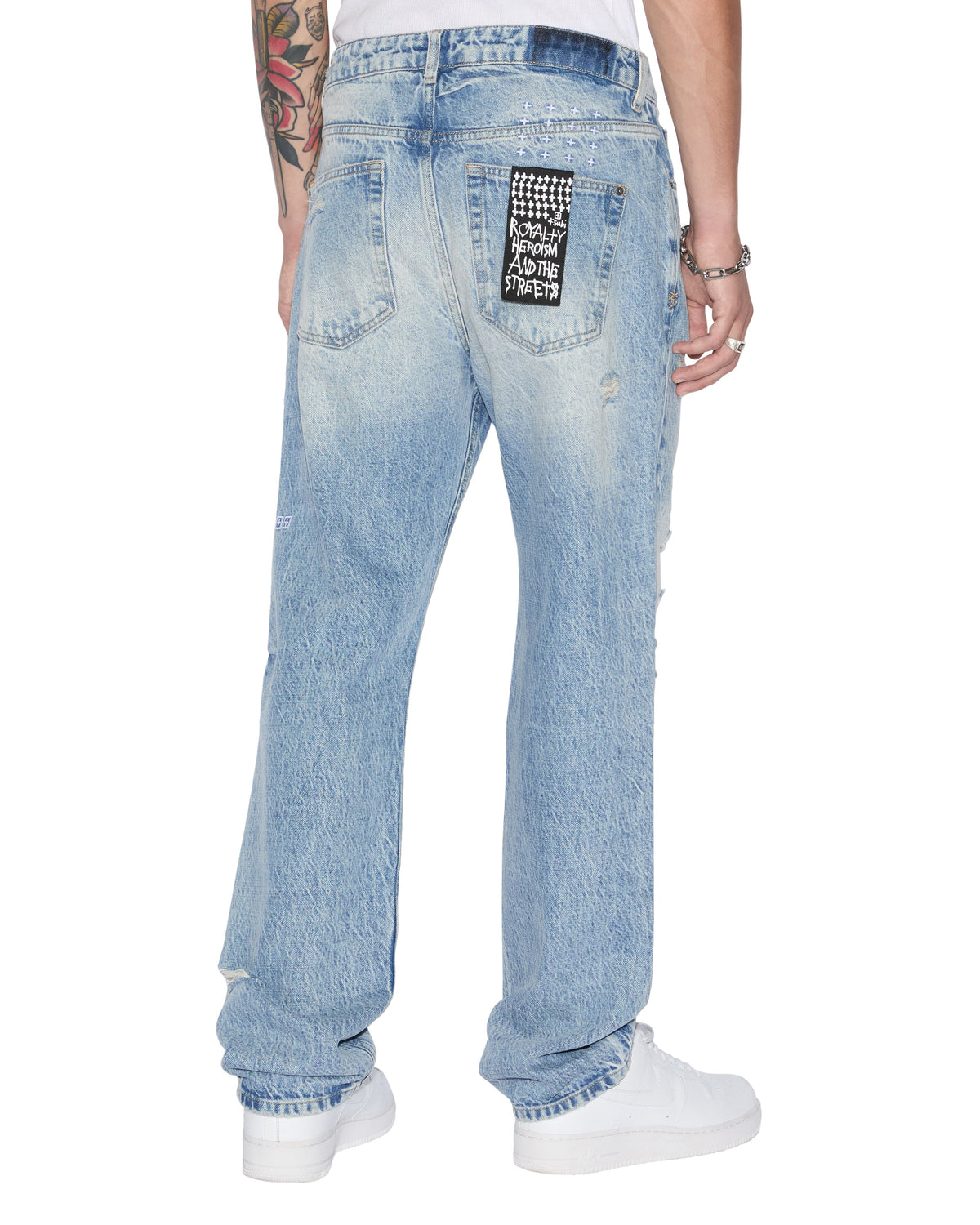 MENS HAZLOW NU HERITAGE TRASHED DENIM JEANS