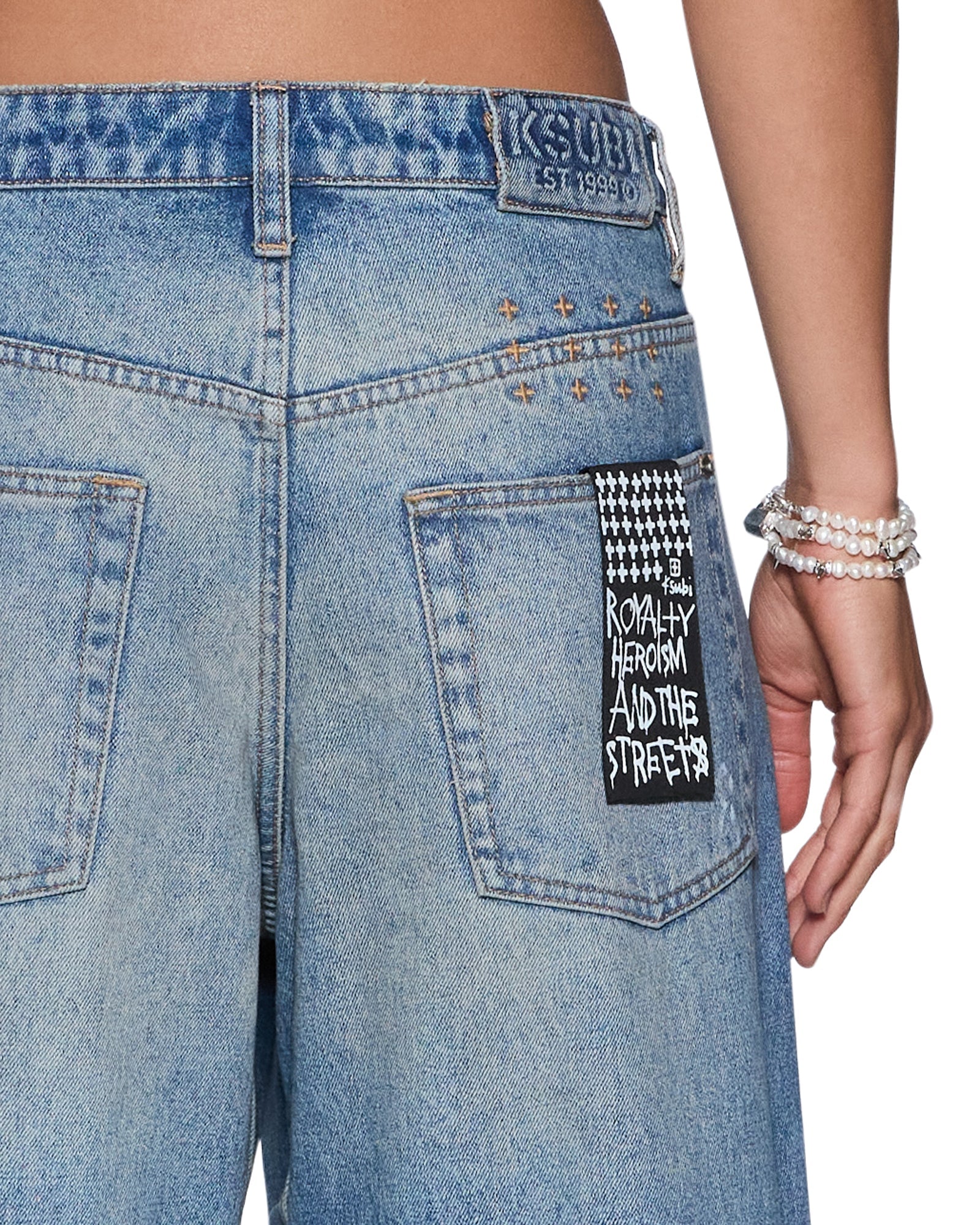 WOMENS KSUPER JEAN PAINTER BLUE BAGGY DENIM JEANS