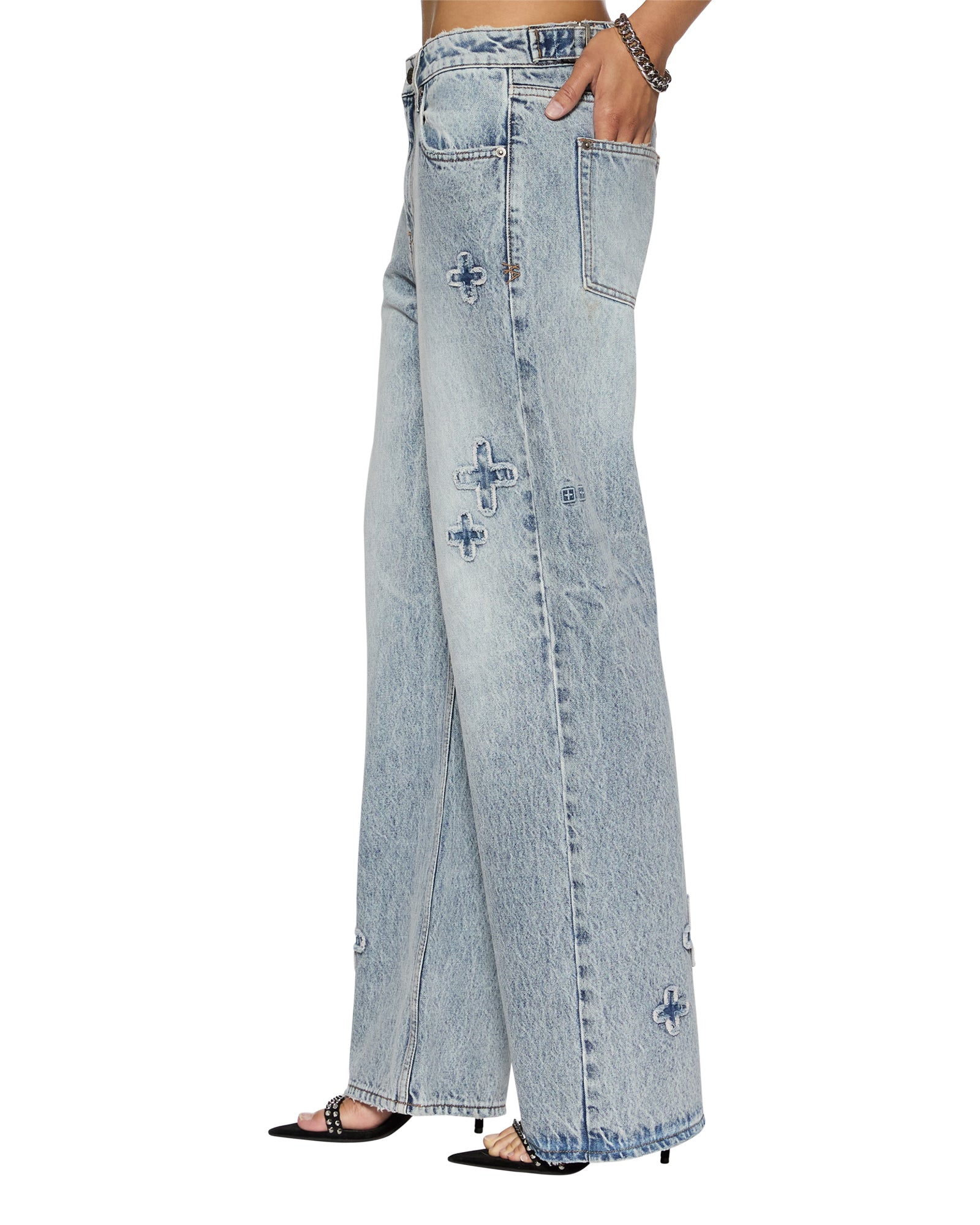 WOMENS LOW RIDER KLASSIC KRAFTWERK BAGGY DENIM JEANS