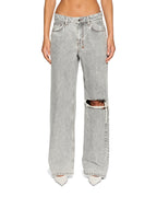 WOMENS LOW RIDER DIME KRYSTAL TRASHED DENIM JEANS