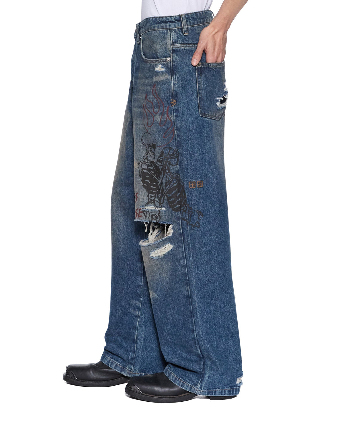 Mens Maxx Billy Blue Skool Relaxed Denim Jeans - Denim