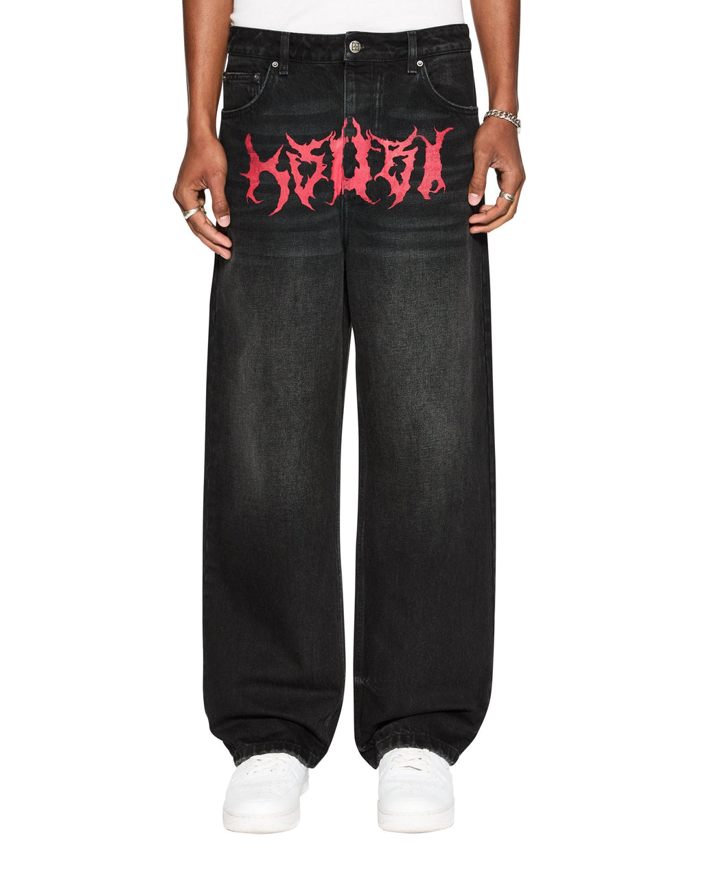 MENS MAXX SABBATH BLACK DENIM JEANS