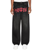 MENS MAXX SABBATH BLACK DENIM JEANS