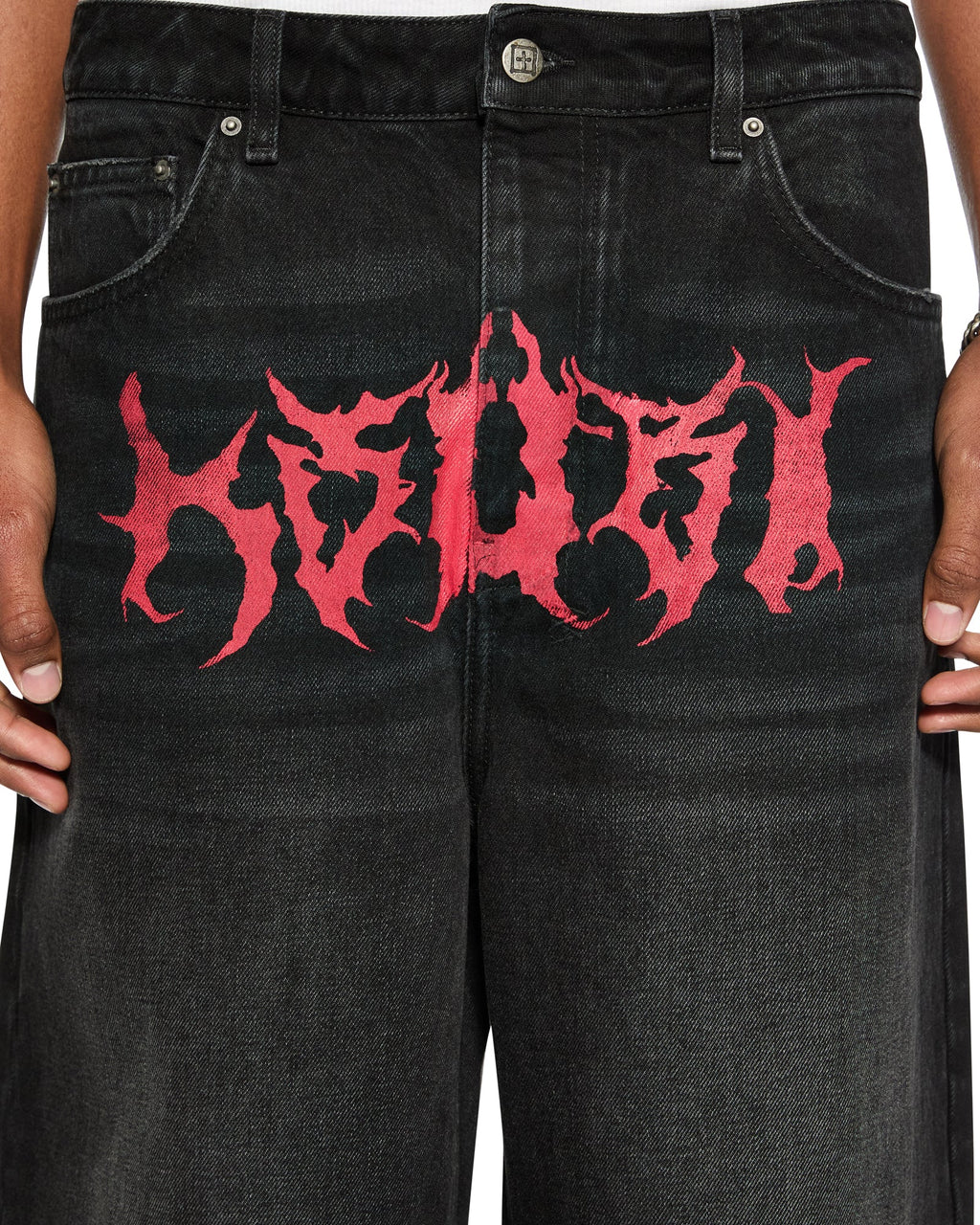 MENS MAXX SABBATH BLACK DENIM JEANS
