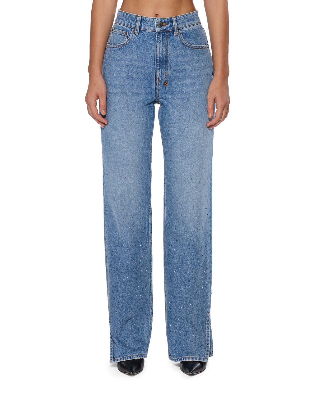 Womens Playback Krystal Komet Straight Denim Jeans - Denim