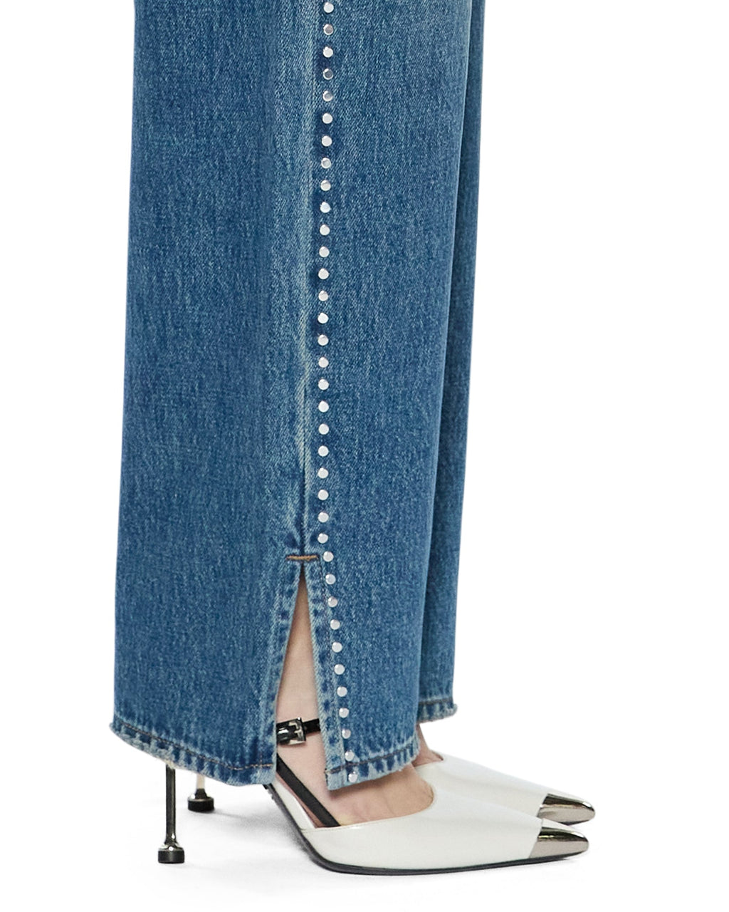 WOMENS PLAYBACK TEXAS BLUE STUDDED DENIM JEANS