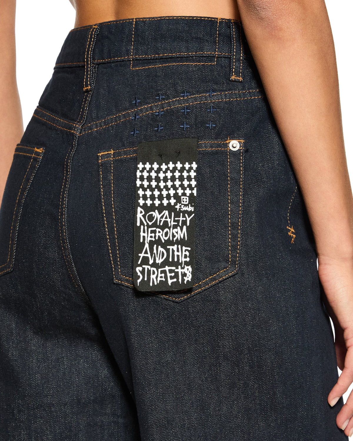 Womens Strider Cuff Original Wide Denim Jeans - Denim
