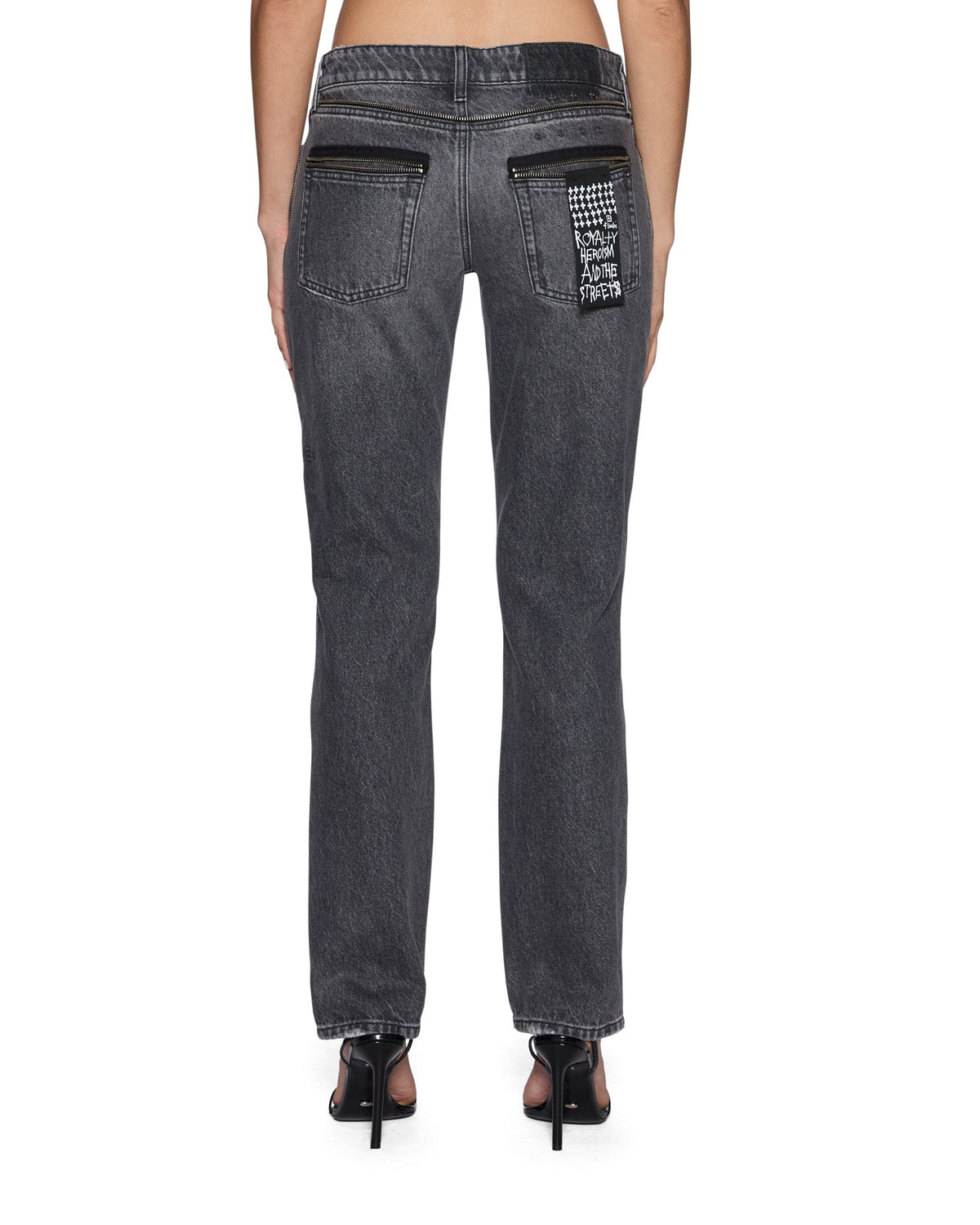 Womens The Moss Jean Glitch Grey Skinny Denim Jeans - Grey