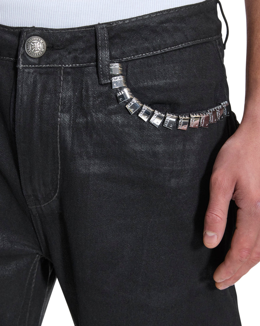 MENS KSUBI X ALICE HOLLYWOOD TORO BLACK WAX DENIM JEANS