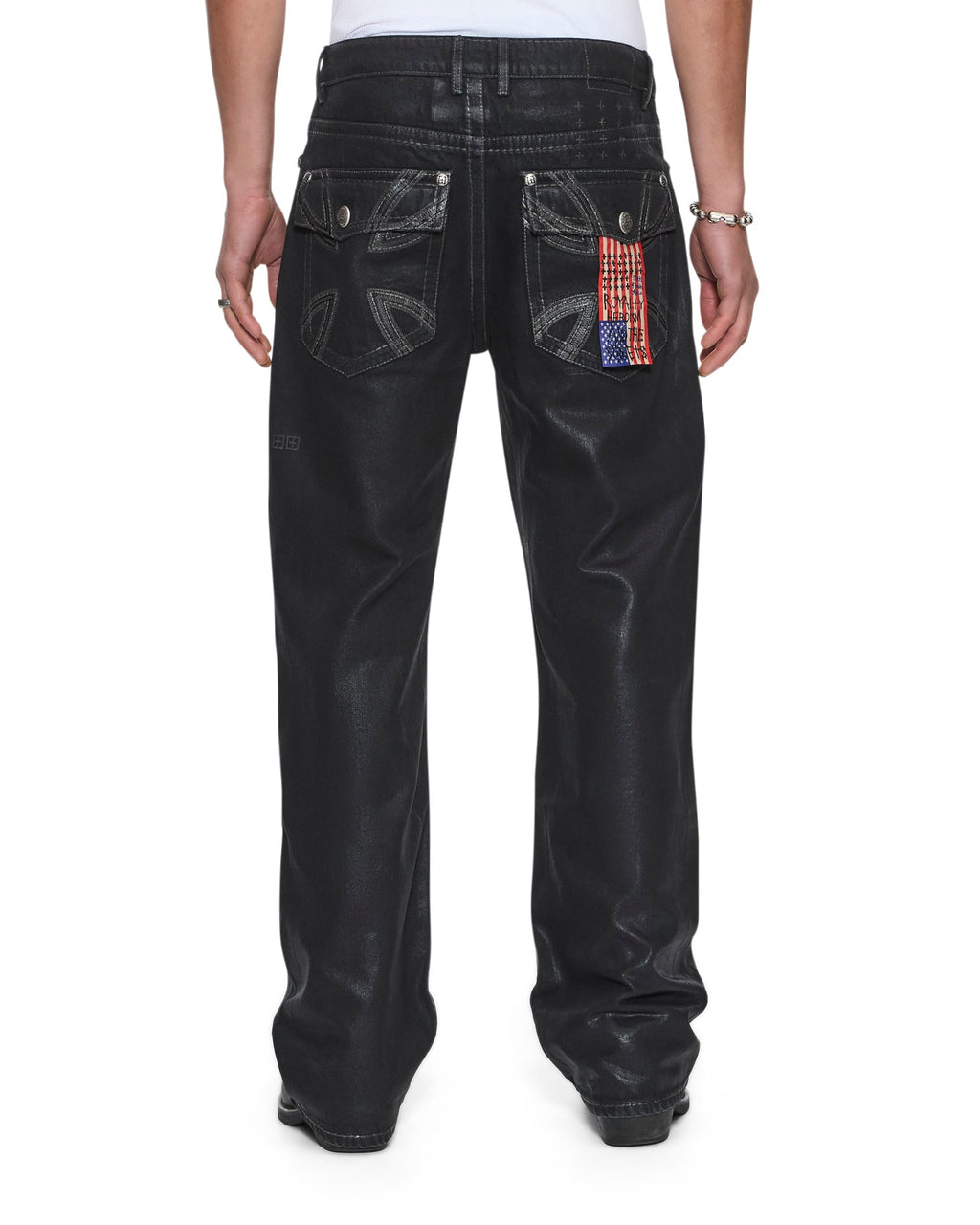 MENS KSUBI X ALICE HOLLYWOOD TORO BLACK WAX DENIM JEANS