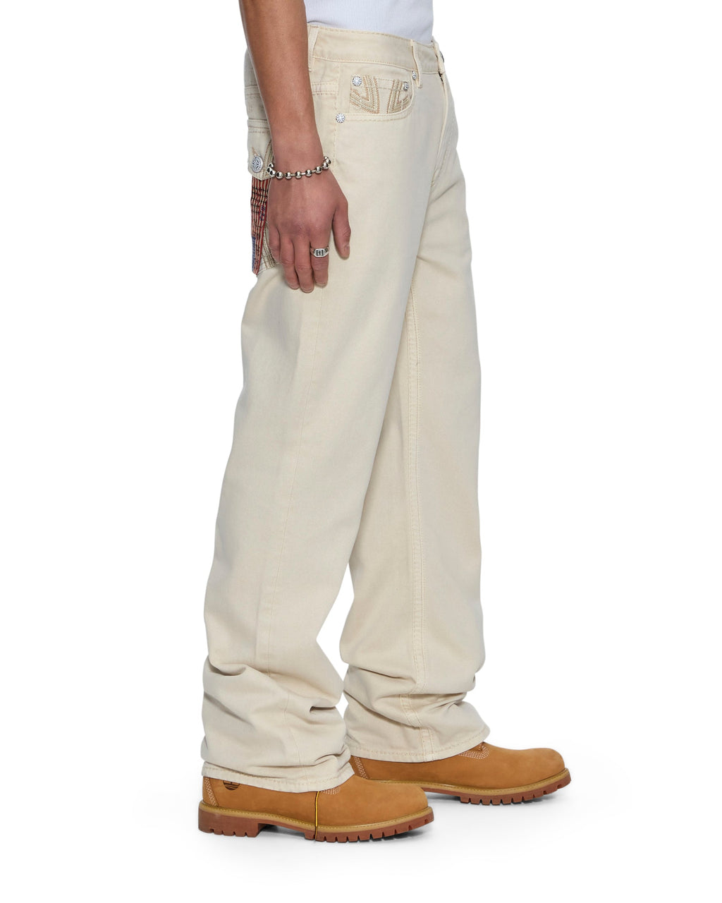MENS KSUBI X ALICE HOLLYWOOD TORO IVORY DENIM JEANS