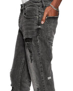 MENS VAN WINKLE ANGST TRASHED DENIM JEANS