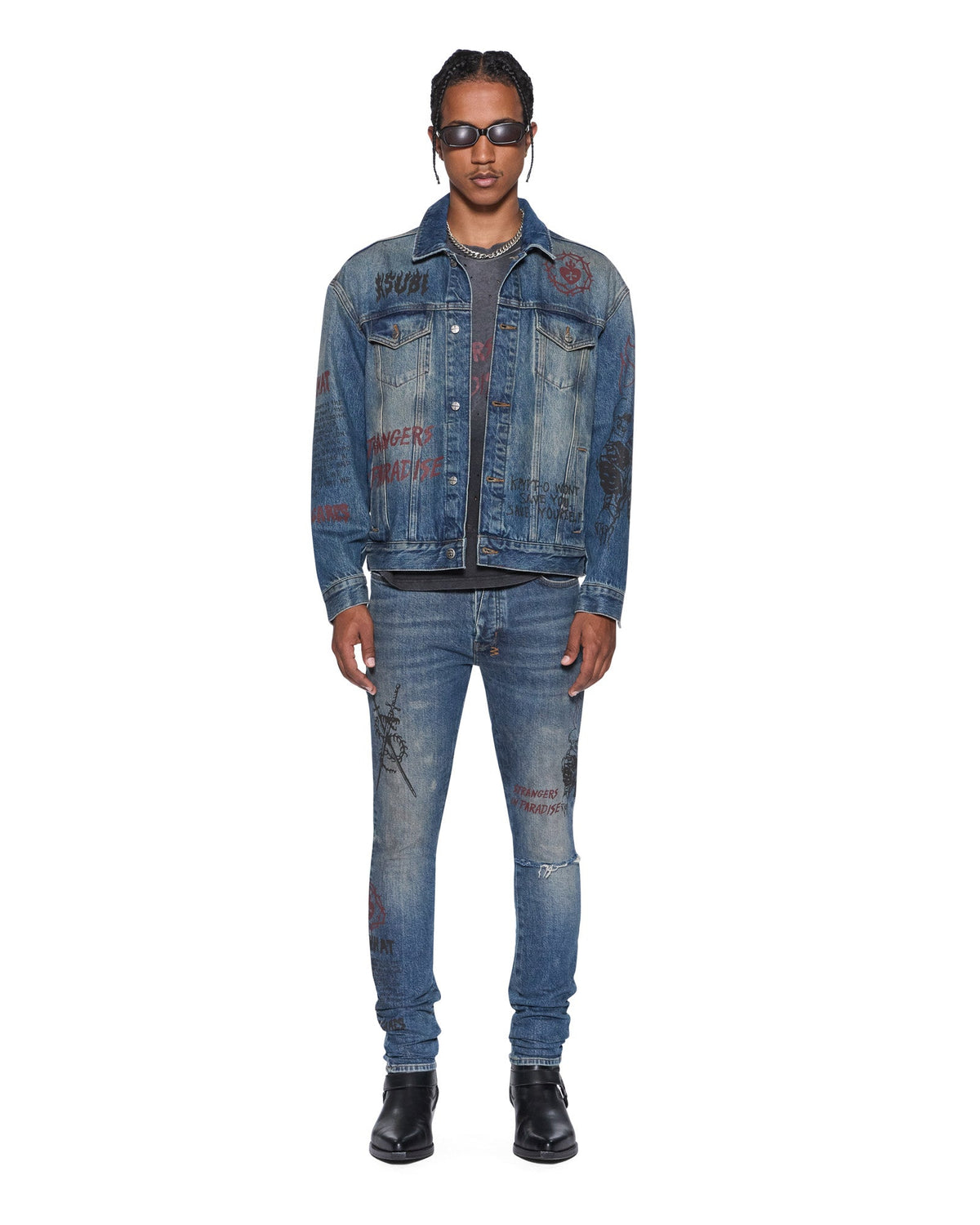 Mens Van Winkle Billy Blue Skool Skinny Denim Jeans - Denim