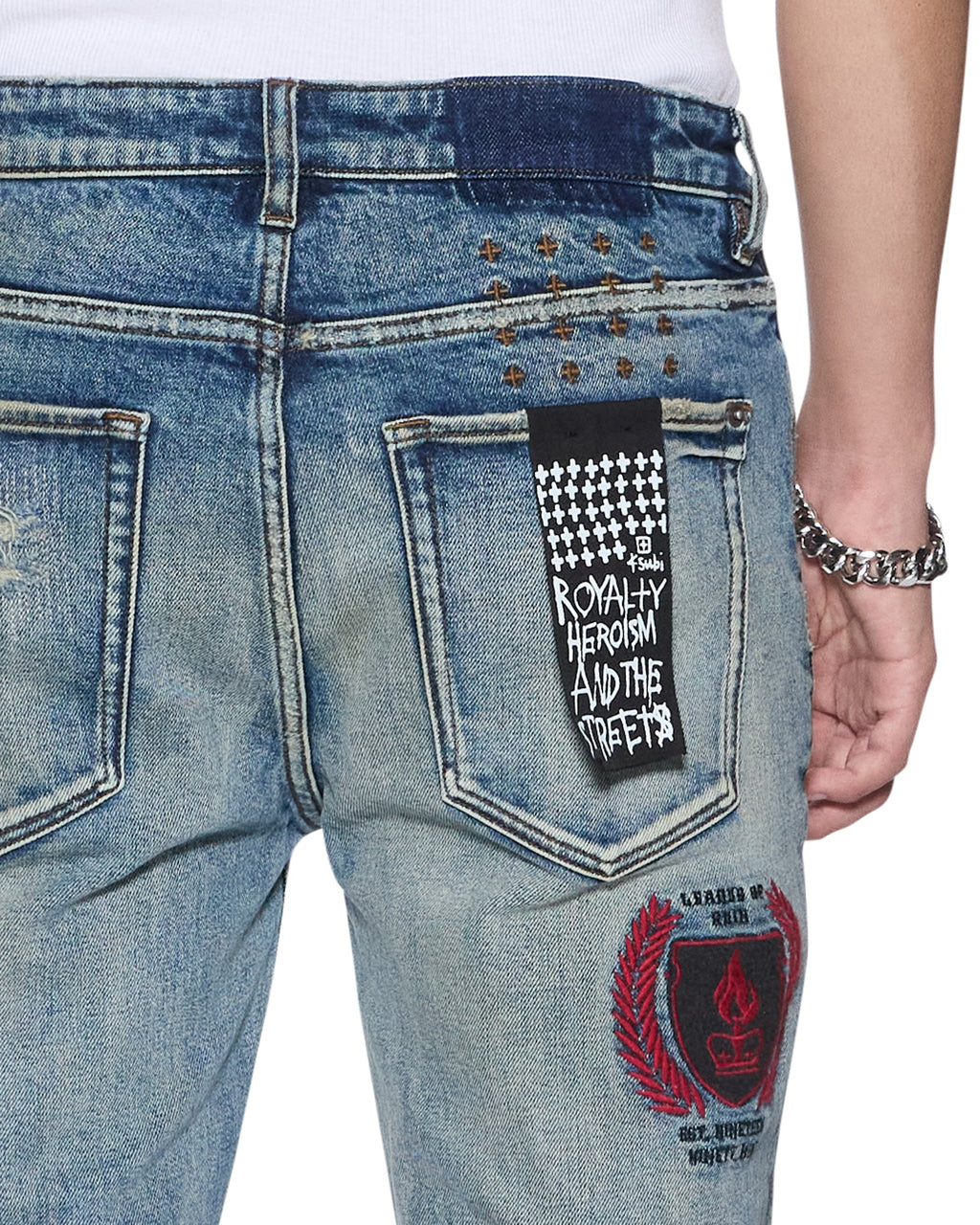 MENS VAN WINKLE BLEU MONDAY REPAIR DENIM JEANS