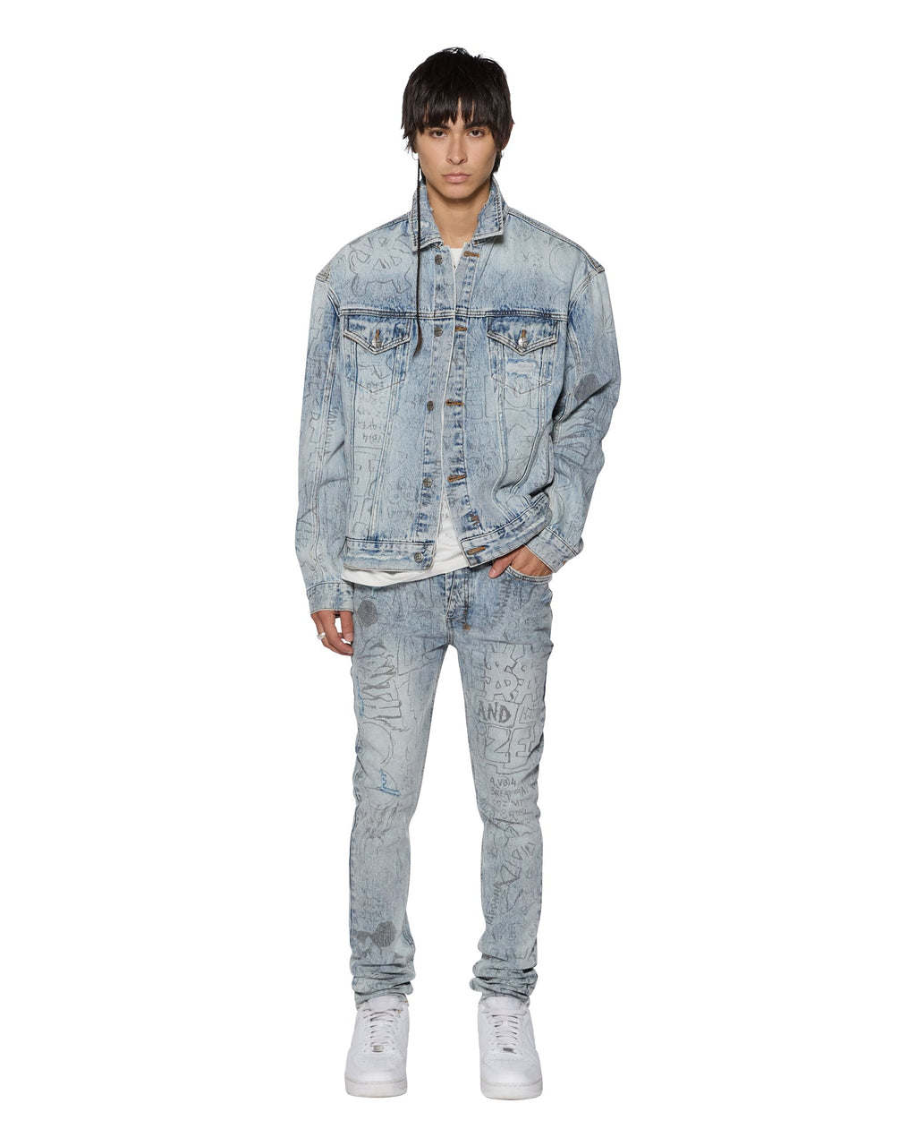 Mens Van Winkle Bunker Blue Noize Skinny Denim Jeans - Denim