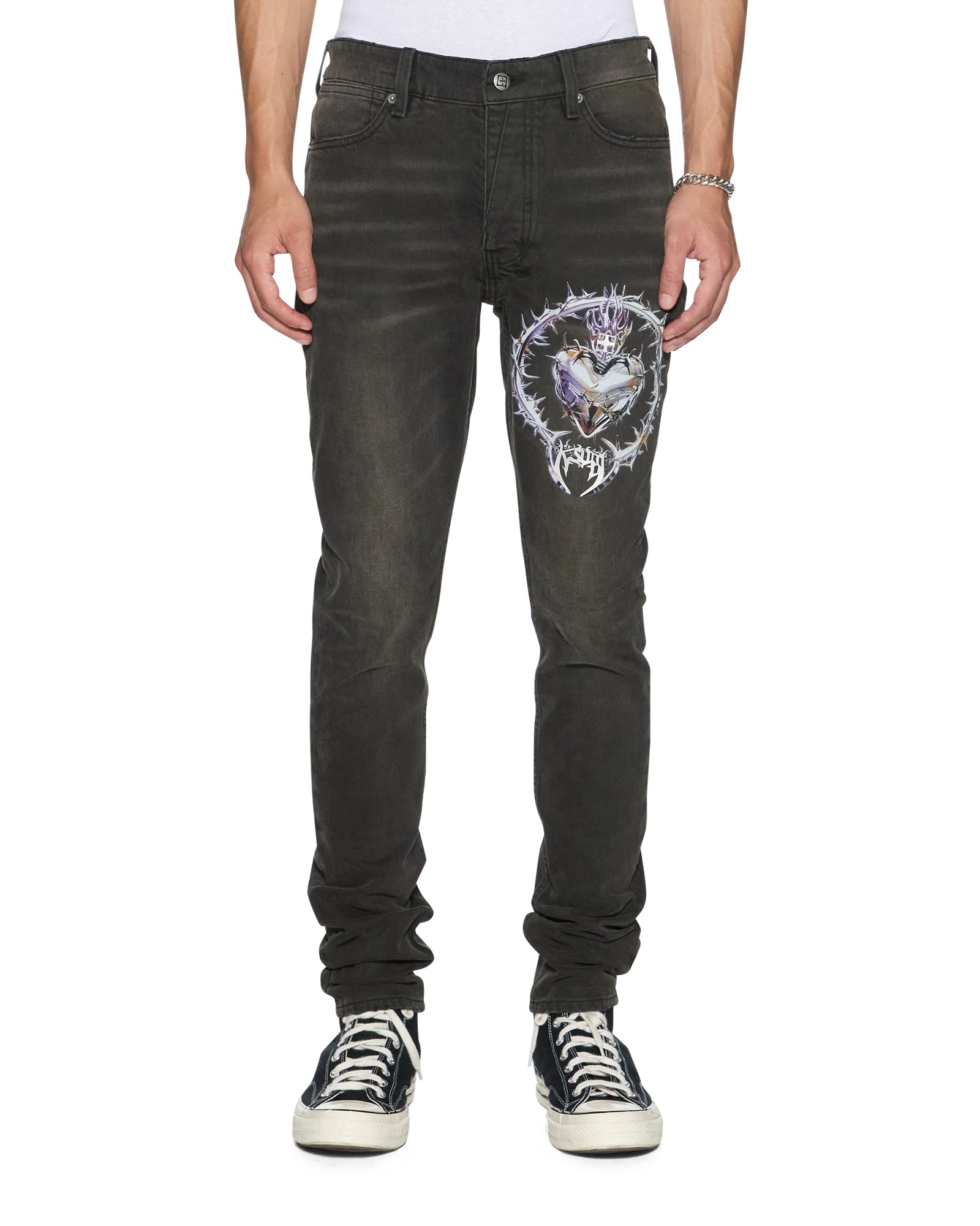 正規ksubi デニム スキニー 30 van winkle Mens Van Winkle Graphite Anguish Skinny Denim Jeans | Ksubi ++