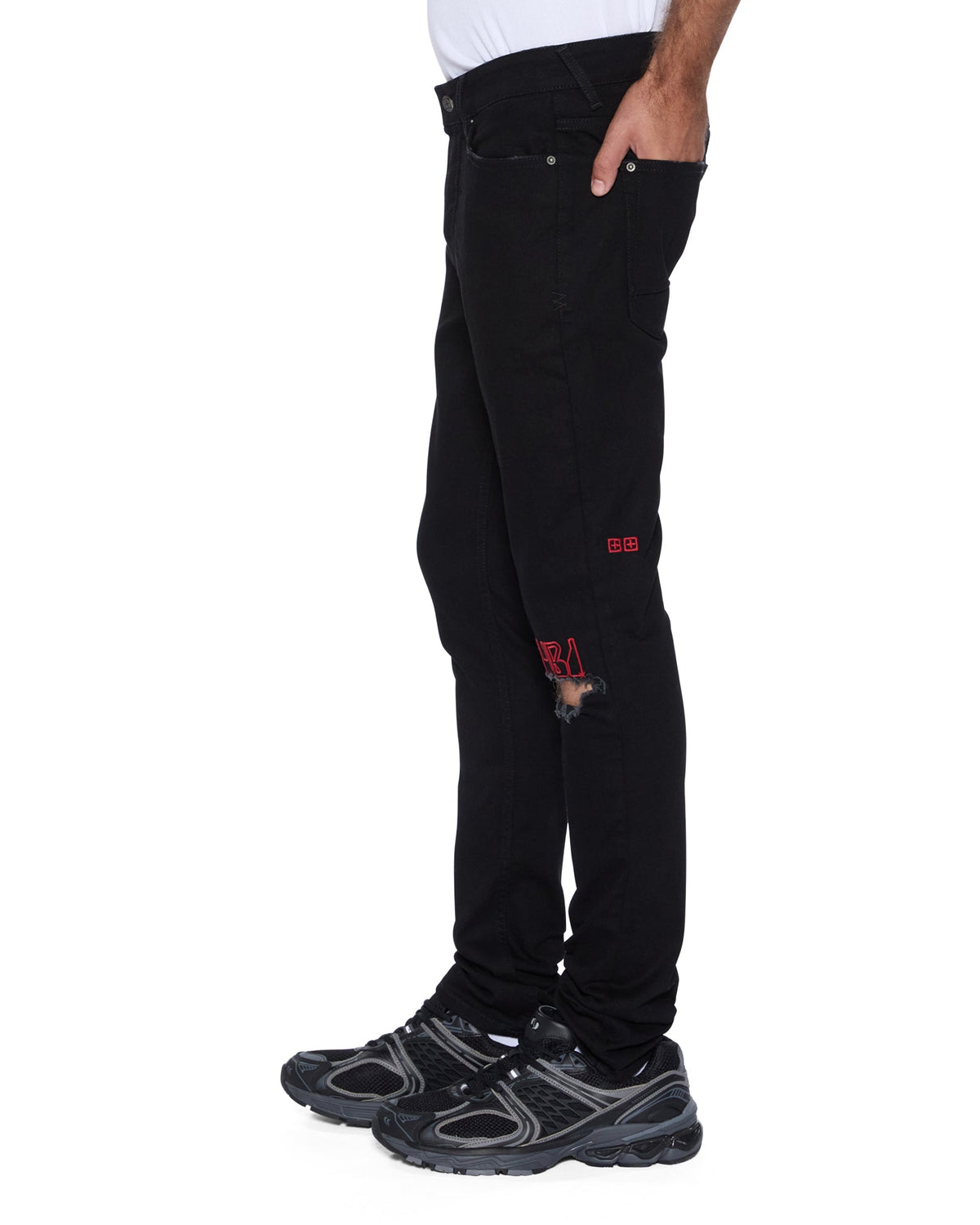 MENS VAN WINKLE LAID BLACK STING DENIM JEANS