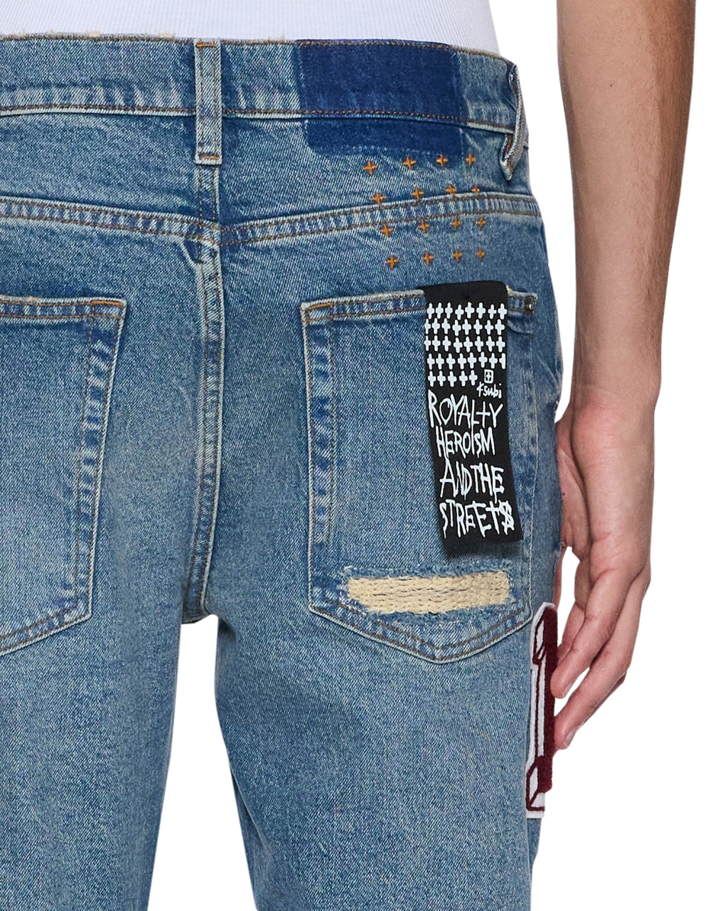 MENS VAN WINKLE RODEO PATCHED DENIM JEANS
