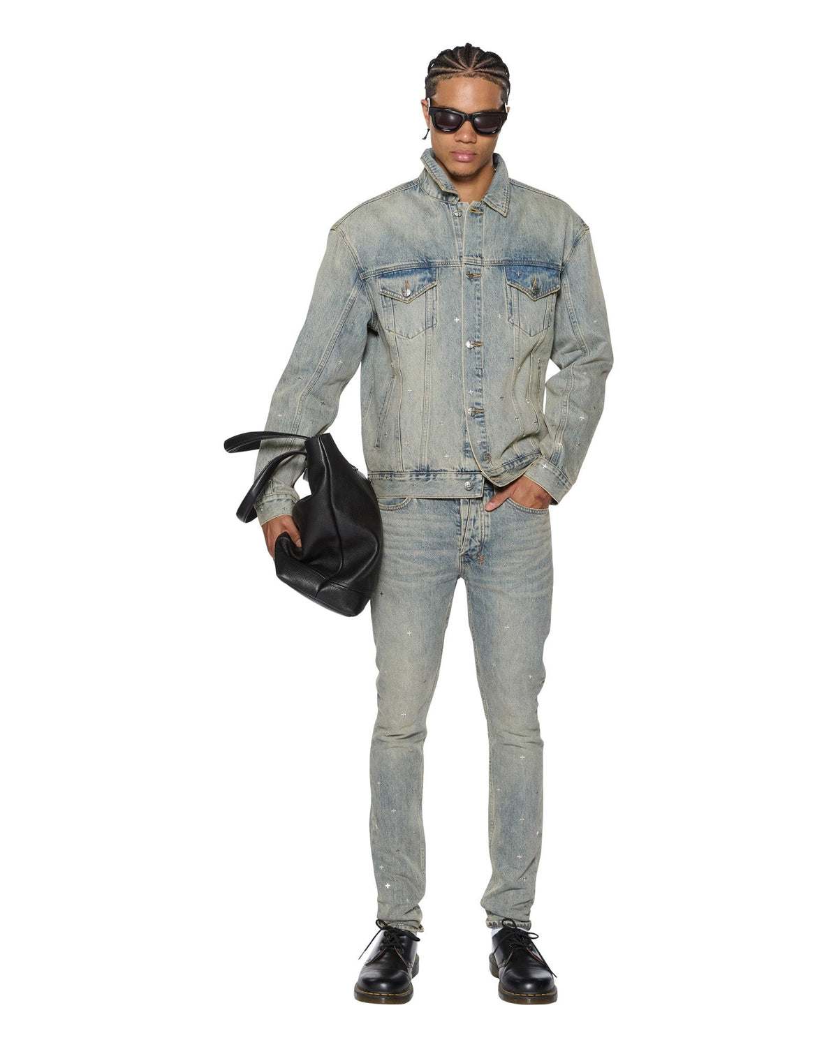Mens Van Winkle Stagelight Metalik Skinny Denim Jeans - Denim