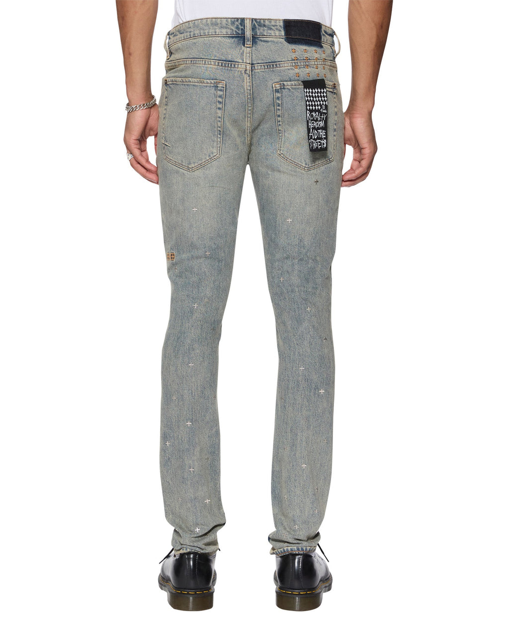 Mens Van Winkle Stagelight Metalik Skinny Denim Jeans - Denim