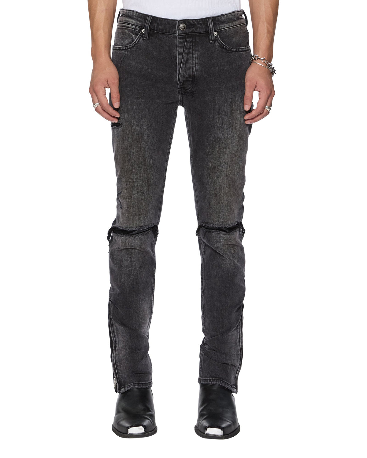 MENS VAN WINKLE TORQUED CHAMBER BLACK DENIM JEANS