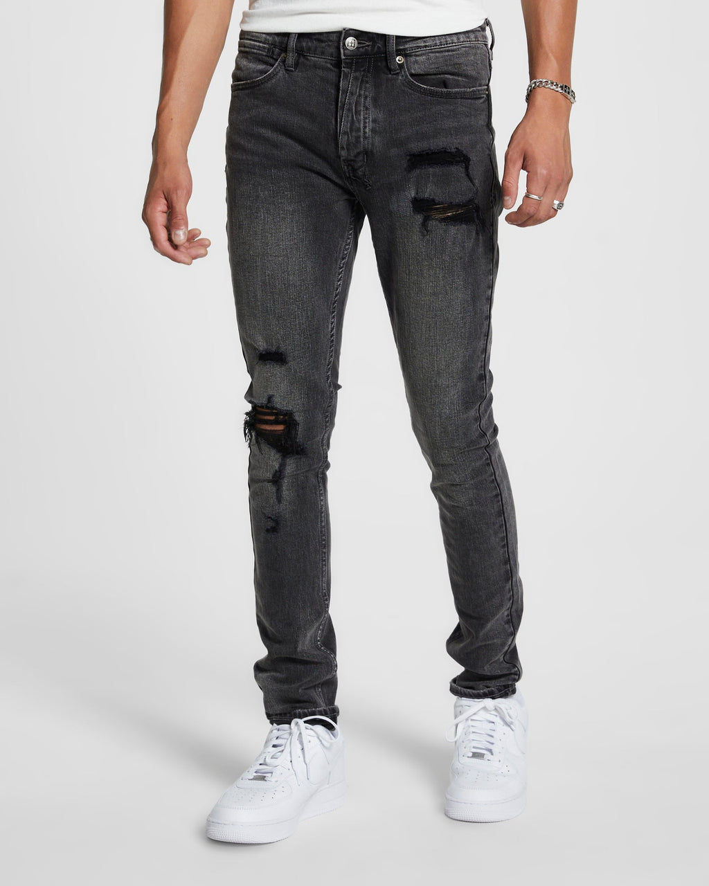 Mens Van Winkle Sexe Black Skinny Denim Jeans - Black