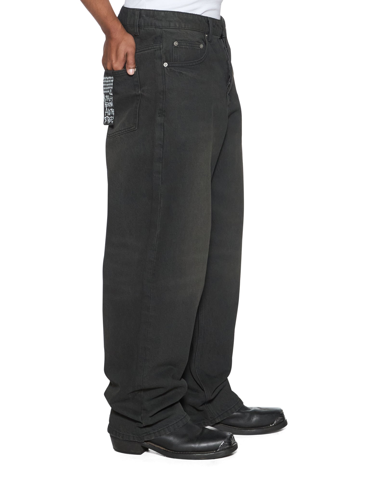 Mens Vorteks Graphite Barrel Leg Denim Jeans | Ksubi ++