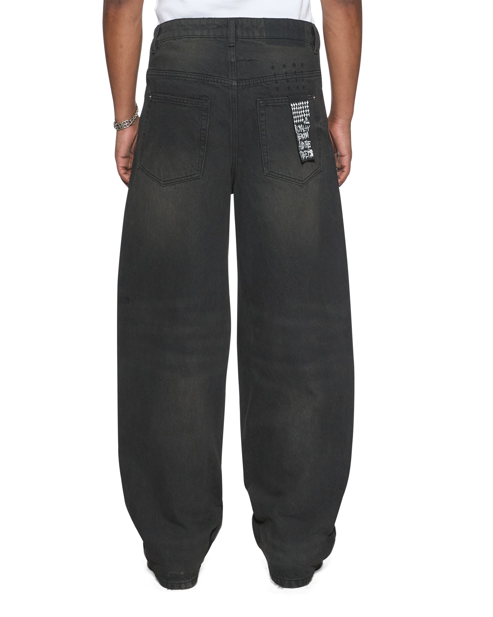 Mens Vorteks Graphite Barrel Leg Denim Jeans | Ksubi ++