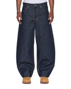 Mens Vorteks Raw Barrel Leg Denim Jeans - Denim