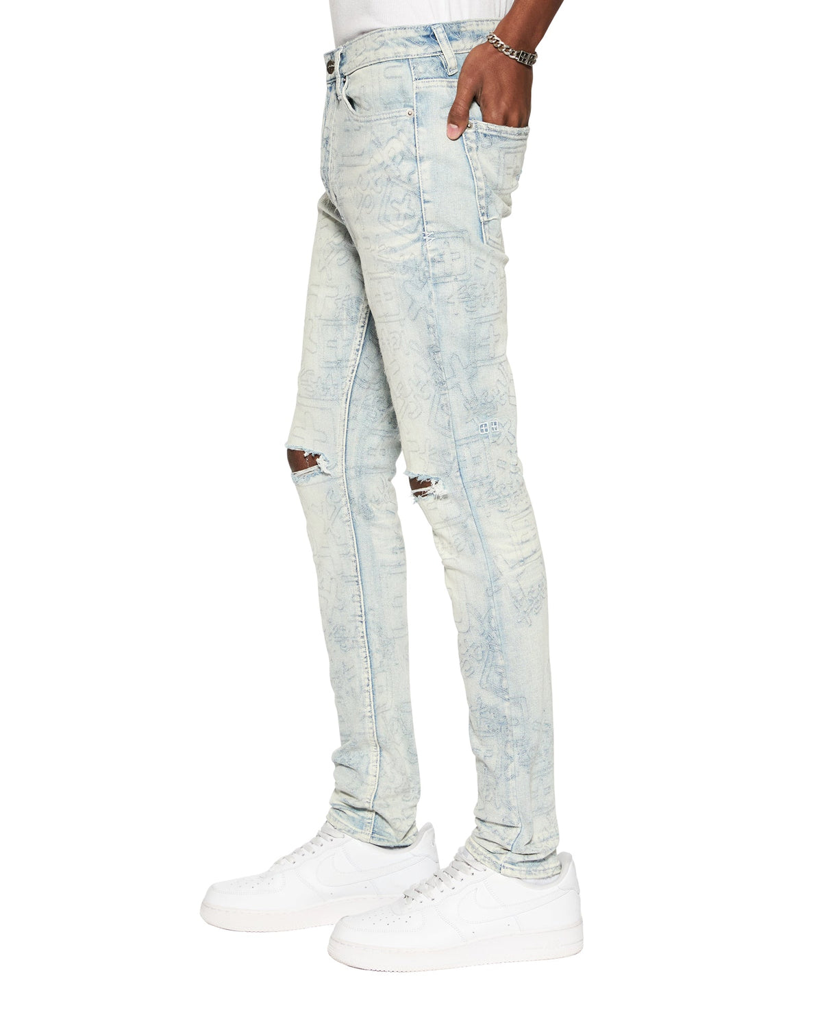 Mens Van Winkle Stencil Legacy Skinny Denim Jeans - Denim